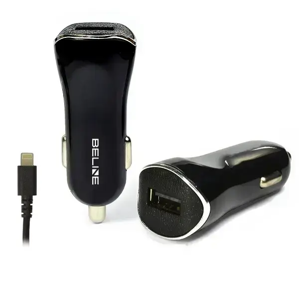 Beline Autolaadija 1xUSB + Lightning kaabel 1A Must iPhone