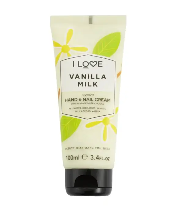 I Love, Signature Collection, Mitrinošs roku un nagu krēms, Vaniļas piens, 100 ml