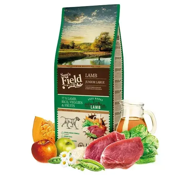 Sam's Field DOG Fresh lambaliha ja riis JUNIOR LARGE 13 kg
