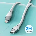 Kabel przewód do iPhone USB-C - Lightning PD 27W 2m biały Foto 12