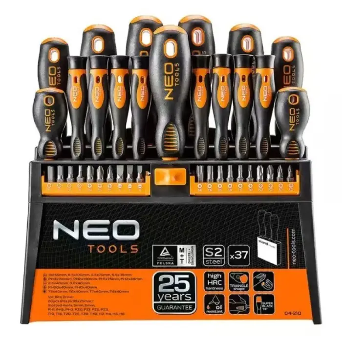 Neo Tools Screwdriver and Screwdriver Bit Set, 37 Pieces