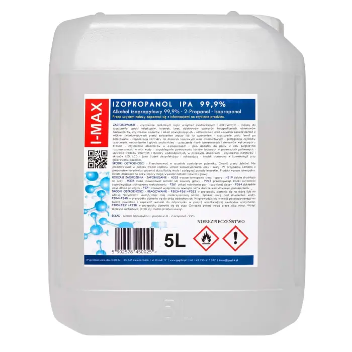 Isopropüülalkohol IPA I-MAX 99.9% 5L