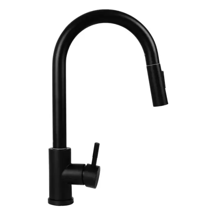 PYRAMIS IDEA granite volcano 090941338 Kitchen Tap with Pull-Out Spout, Black