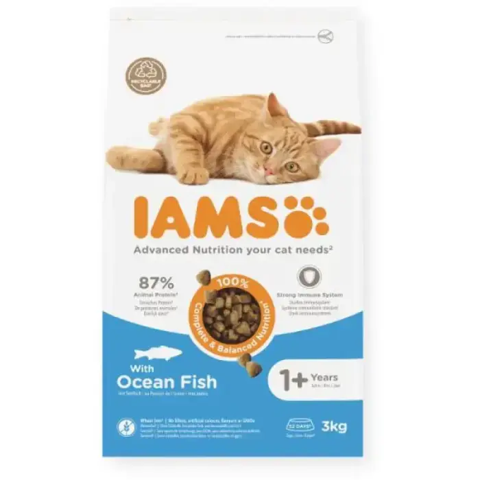 IAMS CAT ADULT OCEAN FISH Sausas kačių maistas, 3kg