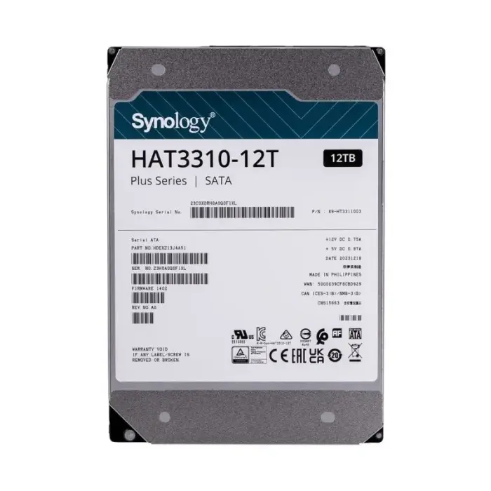 Synology HDD Plus sērijas 12TB 3.5" SATA cietais diskdzinis