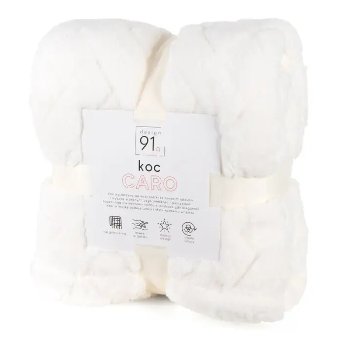 Caro Cream Microfiber Throw Blanket 150x200 cm