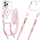 Tel Protect Strap Clear Case vāks iPhone 16, rozā — Foto 1