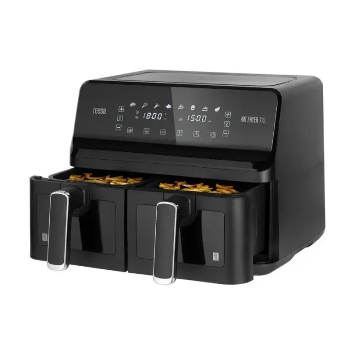 TEESA AIR FRYER DUAL POT XXL 8L 2700W gruzdintuvė be riebalų