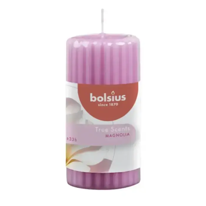 True Scents Cylinder Scented Candle Ø6x12 cm, Magnolia