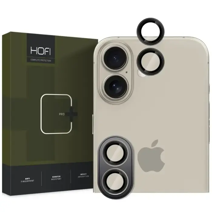 Hofi Camring Pro+ kameras lēcu aizsargs iPhone 16 / 16 Plus - Melns
