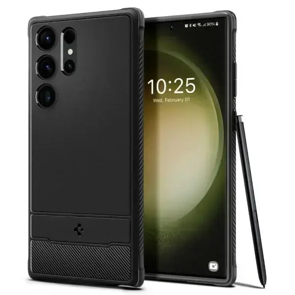SPIGEN Rugged Armor maks ACS05613 priekš Samsung Galaxy S23 Ultra - Matēts melns