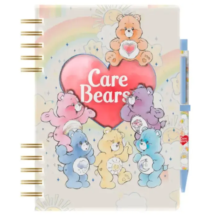Care Bears A5 piezīmju grāmata + pildspalva un uzlīmes