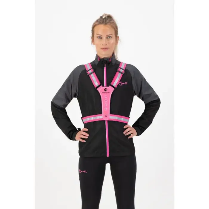 Rogelli pink LED reflective liemenė