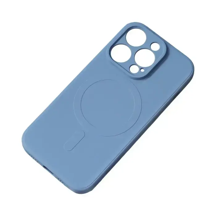 MagSafe compatible silicone case for iPhone 15 Plus - navy blue