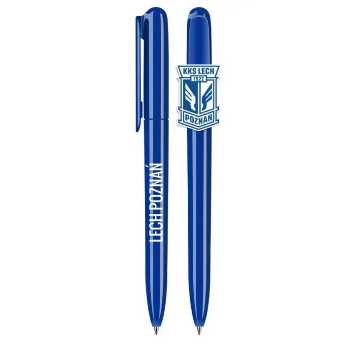 Pen with Coat of Arms Shaped Clip – Blue