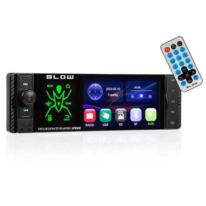 Автомагнитола BLOW SPIDER 4" RDS RGB MP5/USB/micro SD/BLUETOOTH