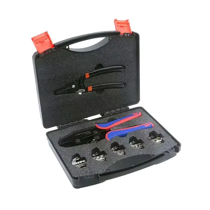 Crimping Tool Set with Tool-Free Replaceable Jaws and Pliers