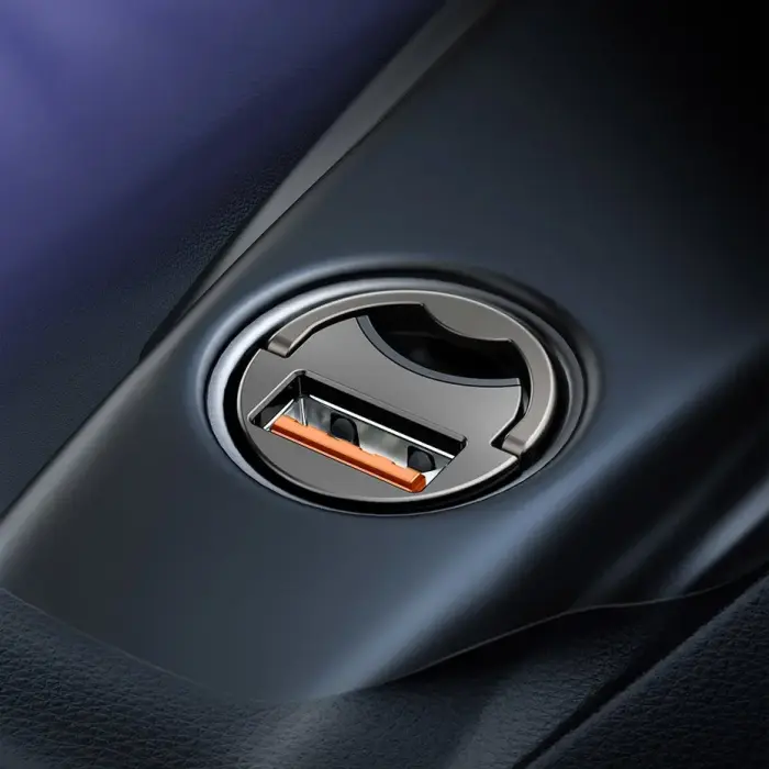 Mini ładowarka samochodowa inteligentna Tiny Star USB 30W Quick Charge szary Photo