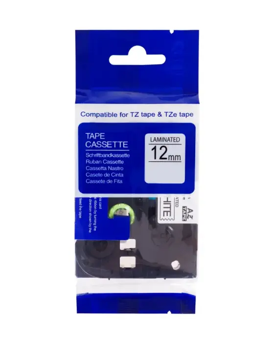 PRINTLINE saderīga lente s Brother TZE-135, TZ-135, 12mm, balts tisk/průsvitný podklad
