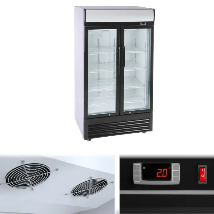 refrigerator chłodziarka szafa chłodnicza na napoje podwójna przeszklona 2-8deg;C 630L