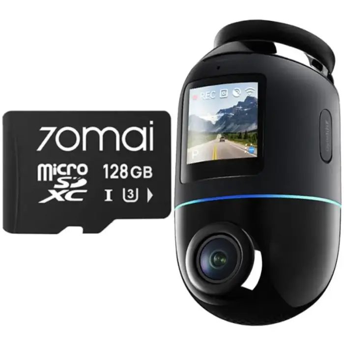 Автомобильный видеорегистратор 70mai X800 4K Omni, чёрный + карта microSD 128GB