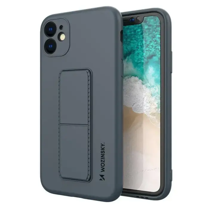Wozinsky Kickstand Case Silicone Case with Stand for Xiaomi Redmi 10X 4G / Redmi Note 9 - Blue