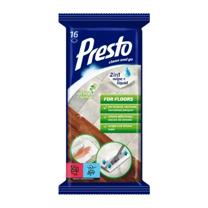 Mitrās salvetes grīdām 16 gab. Foto 1