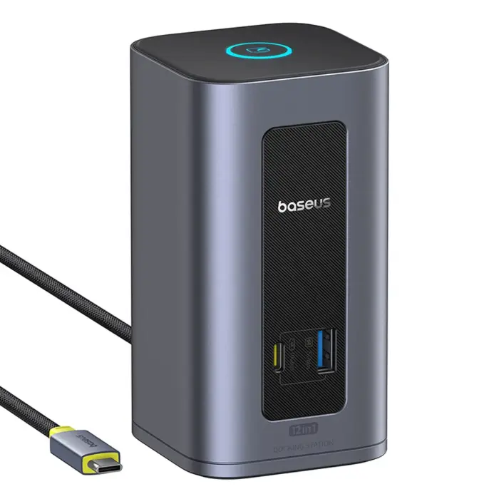 Baseus Nomos NU1 Air Spacemate док-станция / концентратор USB-C 12-в-1 с портами USB-C, USB-A, HDMI, DisplayPort, RJ45 - серый