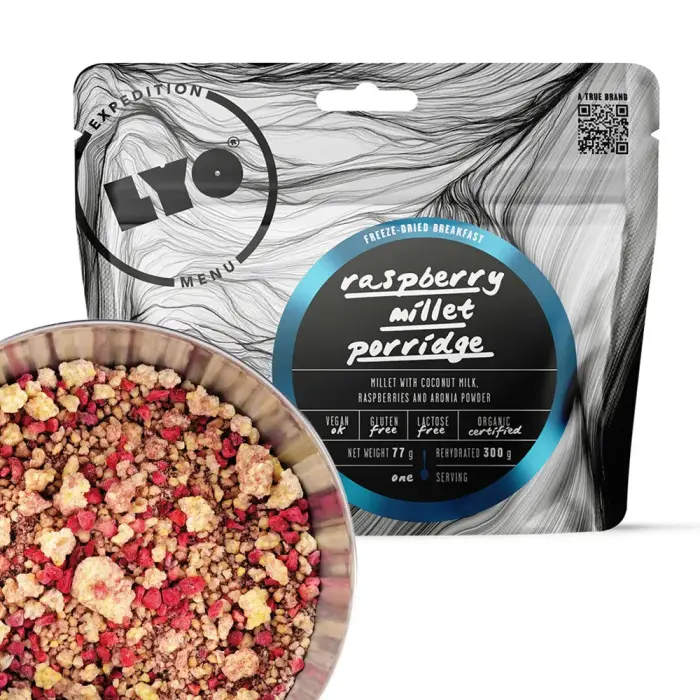 LyoFood Freeze-Dried Expedition Meal - Raspberry Millet Porridge - 300g