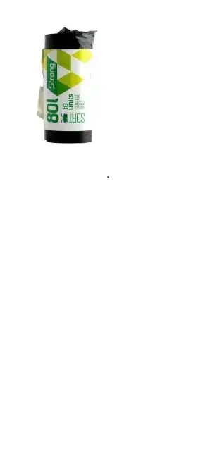 Atkritumu maisi SORTEX, melni, 80l, 30mk, 10 gab.