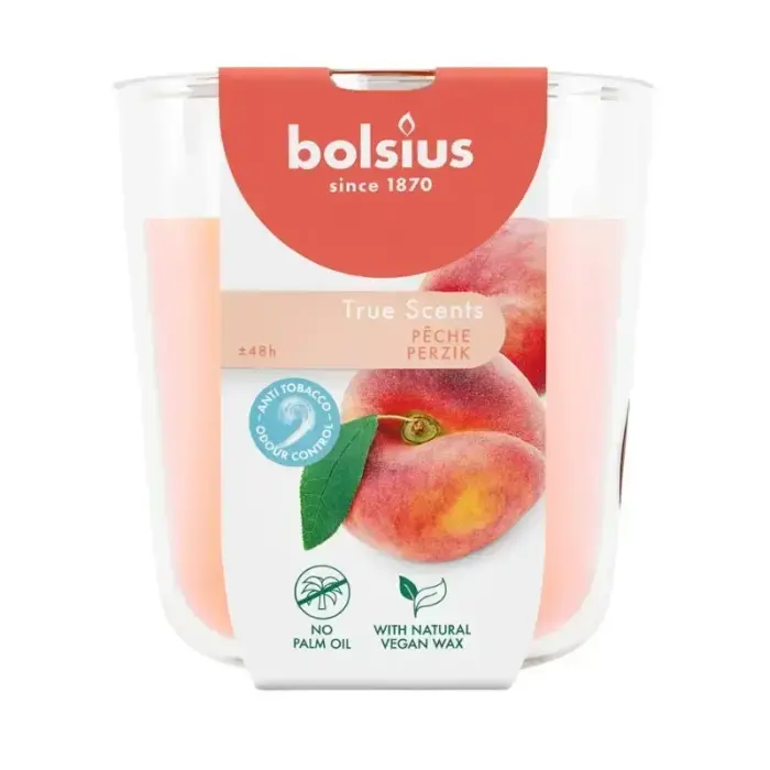 Bolsius True Scents Kvapi Žvakė stiklinėje, Persikas, Ø97x85mm