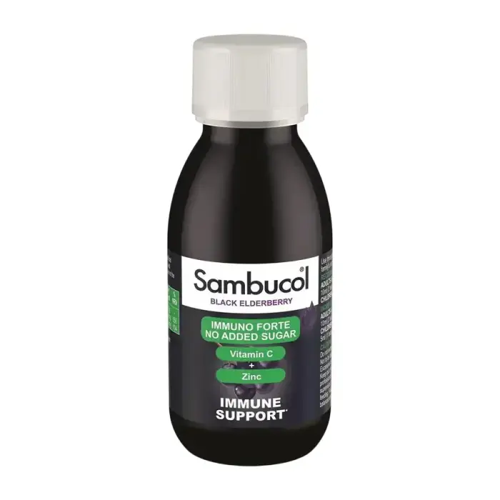 Sambucol, Immuno Forte, Sugar Free, Black Eldeberry, Vitamin C & Zinc, Support The Immune System, Syrup, 120 ml
