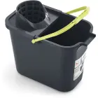 Rectangular bucket 12L with push button, grey — Photo 2