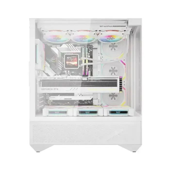 Darkflash DY460 arvutikorpus (valge) + 4 ARGB ventilaatorit