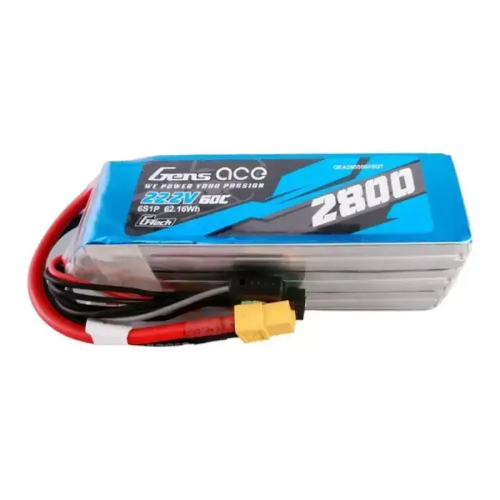 Gens ace G-Tech 2800mAh 22.2V 60C 6S1P LiPo Battery with XT60 Plug