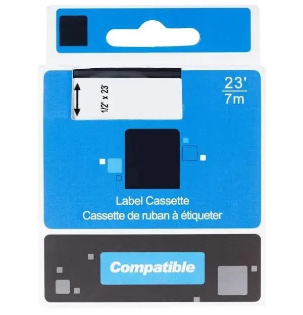 PRINTLINE ühilduv lint s DYMO 43613, S0720780, 6mm, 7m, must tisk/valge podklad, D1