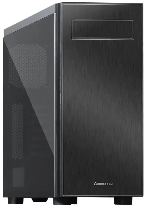 CHIEFTEC MidT Hawk AL-02B-OP / 2x USB 3.0/ 1x USB 2.0/ bez barošanas blokse/ prosklená bočnice / melns