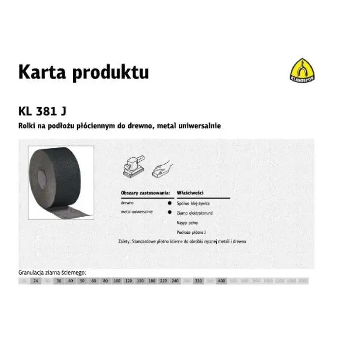 ABRASIVE CANVAS 40/150/30M KL381J /ALOTEX B - BTJ143/