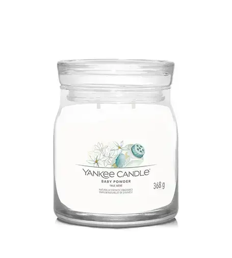 Yankee Candle Baby Powder Signature svece, vidēja, 368 g