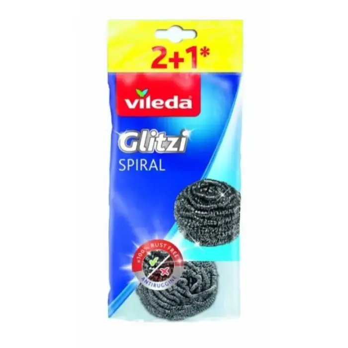 Vileda Glitzi Spiral plieninis šveistukas 3 vnt.