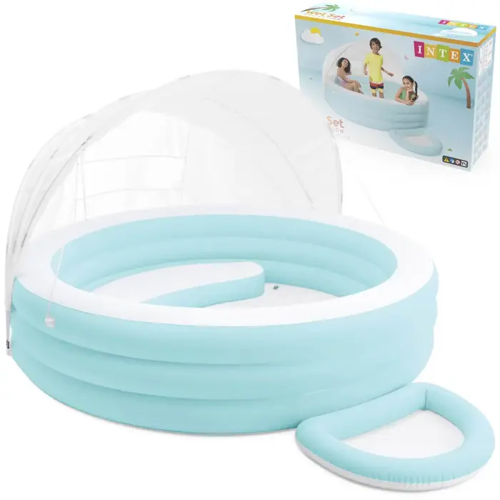 Intex Inflatable Paddling Pool for Children with Canopy 277x221 cm