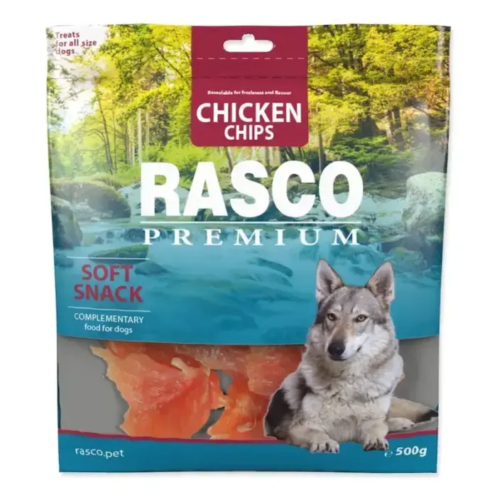 Rasco Premium кусочки лакомства с курицей для собак, 500г