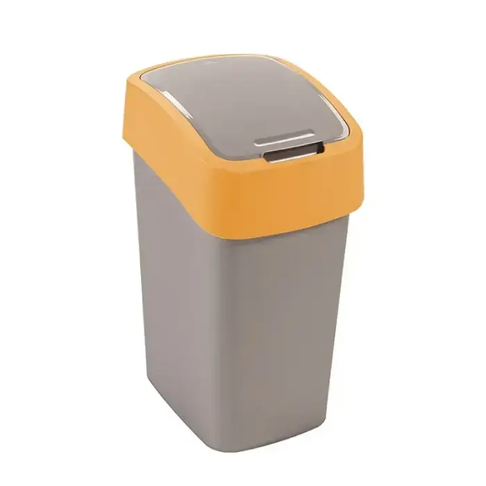 Atkritumu tvertne Flip Bin 9L sudraba/dzeltena