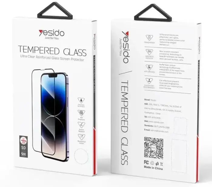 YESIDO 5D aizsargstikls telefona ekrānam iPhone 16 Pro
