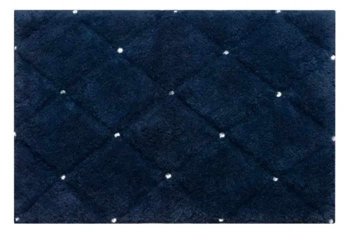 Eurofirany Chic 2 Navy Blue Cotton Rug 60x90 cm, decorated with crystals in glamour style