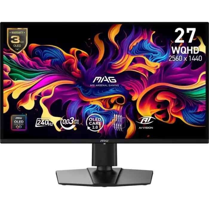 MSI MAG 274QP QD-OLED X24 Computer Monitor 67.3 cm (26.5") 2560 x 1440 px Wide Quad HD Black