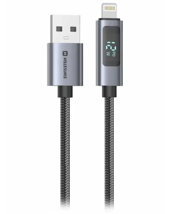 Swissten LCD kabel USB-A / lightning 1m