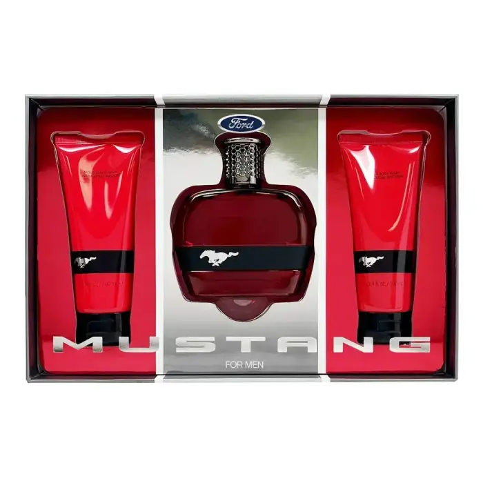 Ford: Mustang Red Gift Set for Men - Eau De Toilette, After-Shave Balm, Shower Gel 3x100ml