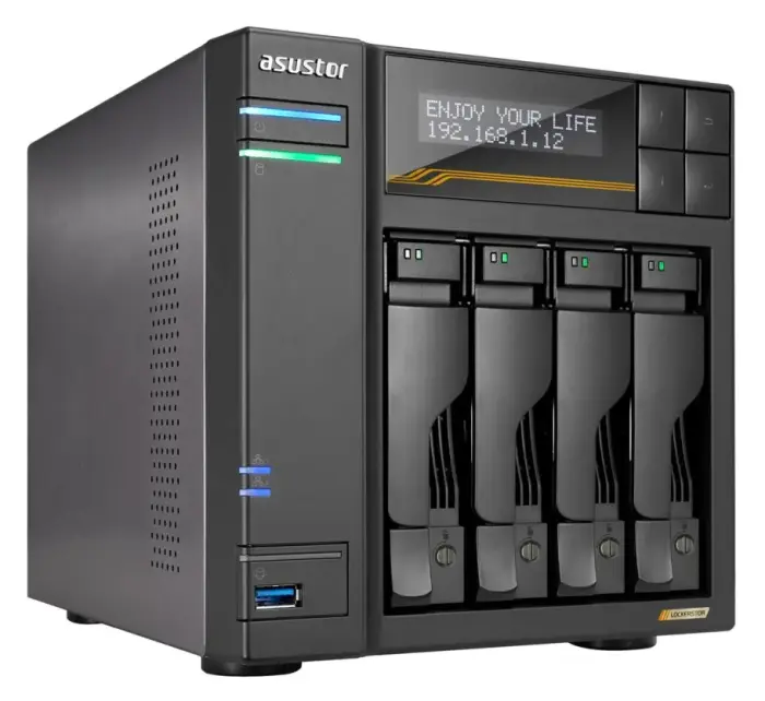 Asustor Lockerstor 4 Gen3 AS6804T   4x 2,5"/3,5" SATA III/ 16GB RAM/ Dual 10GbE/ 4x M.2 SSD