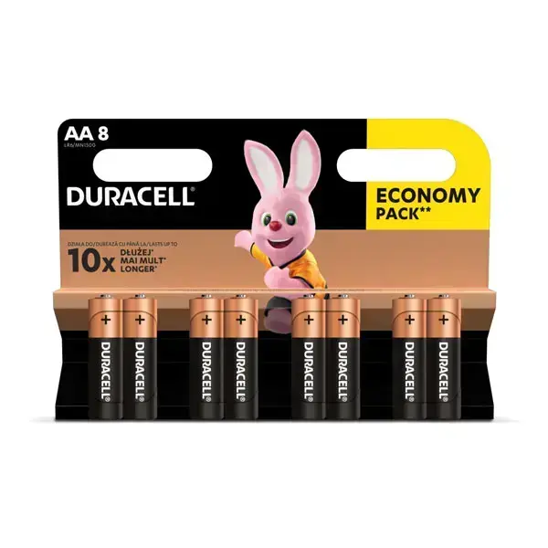 Duracell AA Basic Batteries, LR06, 8 pcs/pack